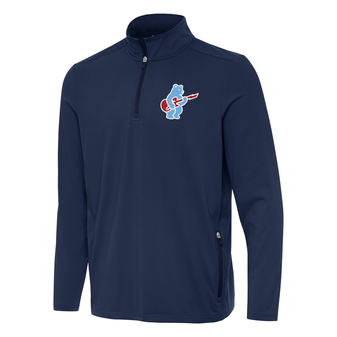 Chicago Cubs Blues Bear Navy Perilous Quarter Zip by Antigua Sweatshirts & Hoodies ANTIGUA