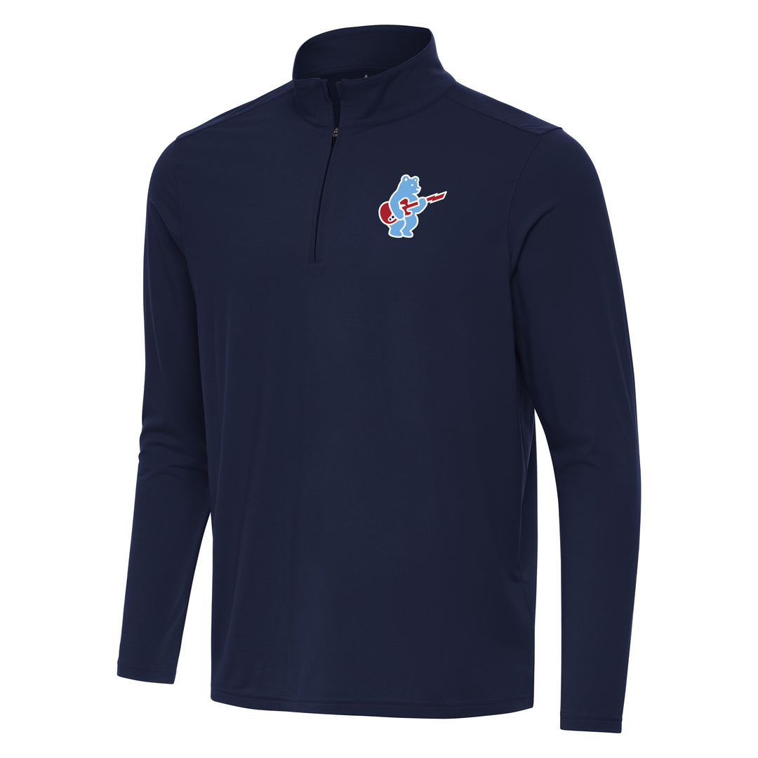 Chicago Cubs Blues Bear Navy Intent Quarter Zip by Antigua Sweatshirts & Hoodies ANTIGUA