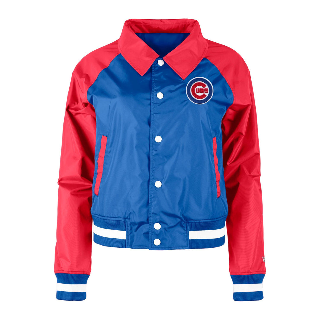 CHICAGO CUBS NEW ERA WOMEN'S RED AND BLUE COACH JACKET Jackets & Outerwear NEW ERA CAP COMPANY INC