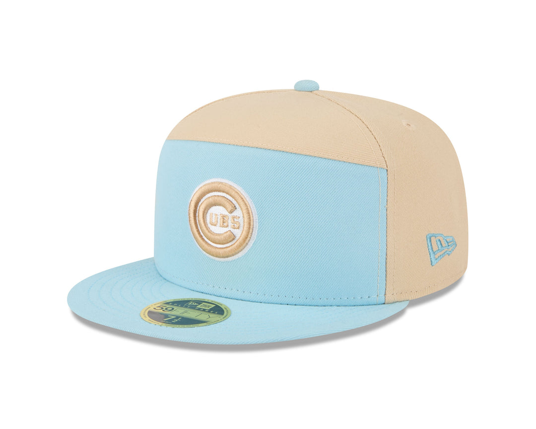 Chicago Cubs Logo 2-Tone Color Pack 59FIFTY Blue Tan Cap by New Era Caps NEW ERA CAP COMPANY
