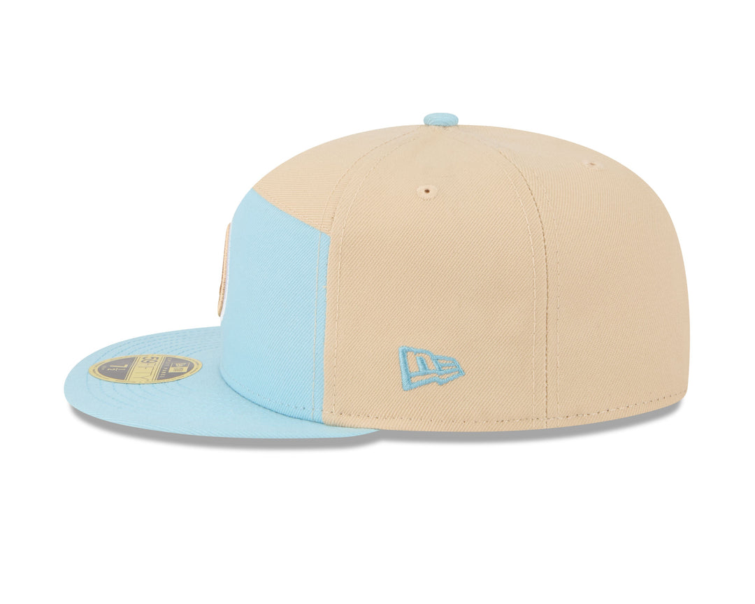Chicago Cubs Logo 2-Tone Color Pack 59FIFTY Blue Tan Cap by New Era Caps NEW ERA CAP COMPANY