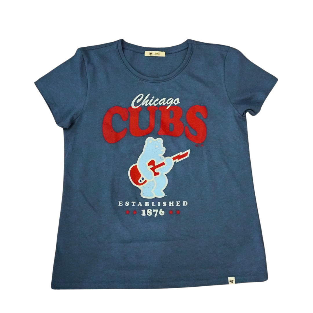 Chicago Cubs Blues Bear Women's Blue Tee by '47 Brand Short Sleeve Tees '47 BRAND
