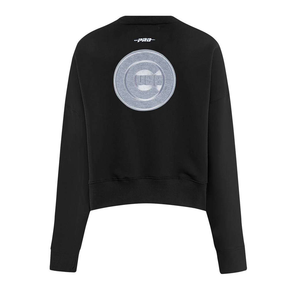 Chicago Cubs Women's Black Terry Crew by Pro Standard Sweatshirts & Hoodies PRO STANDARD