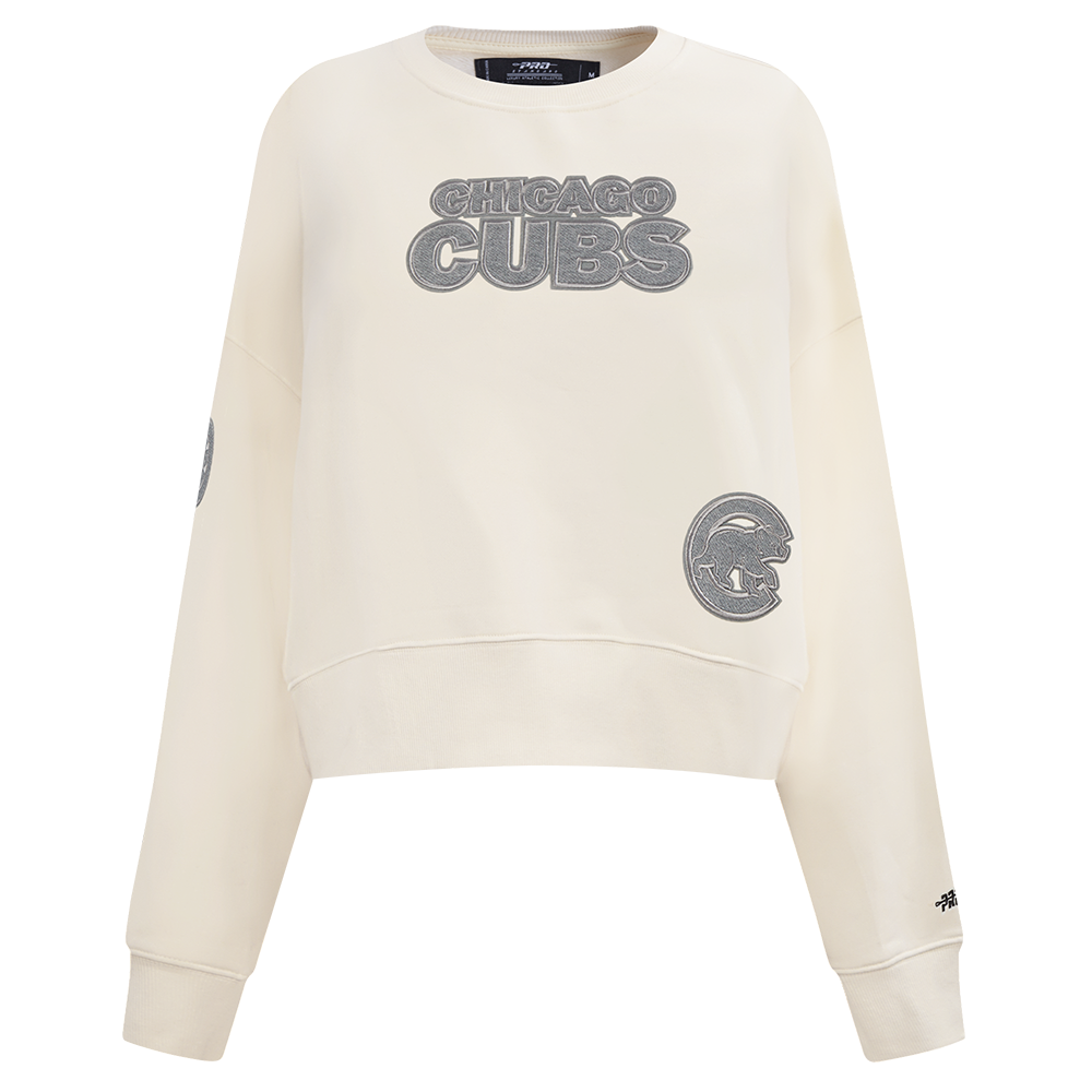 Chicago Cubs Women's Terry Cream Crewneck by Pro Standard Sweatshirts & Hoodies PRO STANDARD