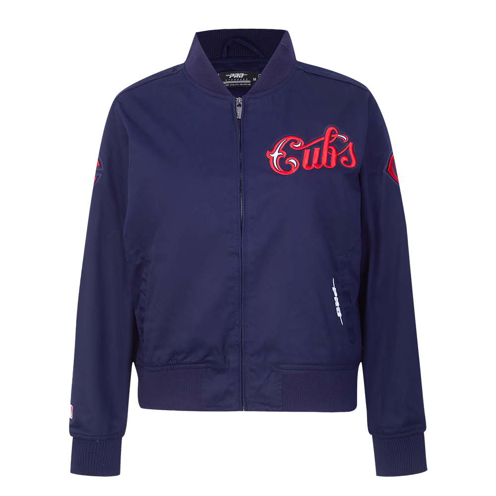 Chicago Cubs 1929 Logo Women's Bomber Jacket by Pro Standard Jackets & Outerwear PRO STANDARD