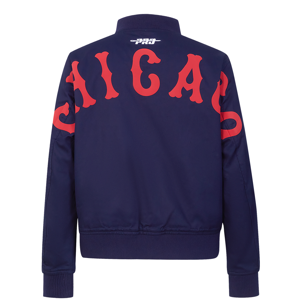 Chicago Cubs 1929 Logo Women's Bomber Jacket by Pro Standard Jackets & Outerwear PRO STANDARD