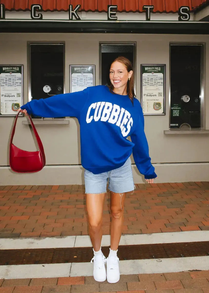 Chicago Cubs X Alice & Wonder Cubbies Puff Royal Blue Sweatshirt Sweatshirts & Hoodies Ivy Shop
