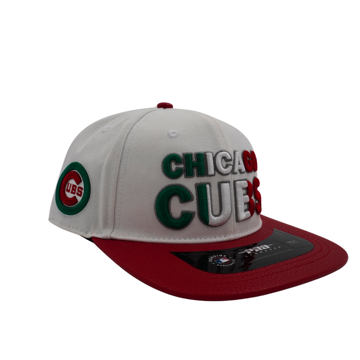 Chicago Cubs Mexico Flag Leather Adjustable Cap by Pro Standard Caps PRO STANDARD