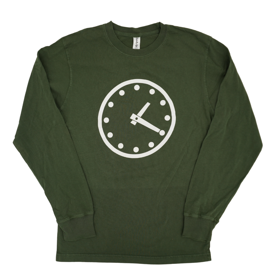 Wrigley Field Clock Long Sleeve T-Shirt - Hemp Green Long Sleeve Tees Ivy Shop