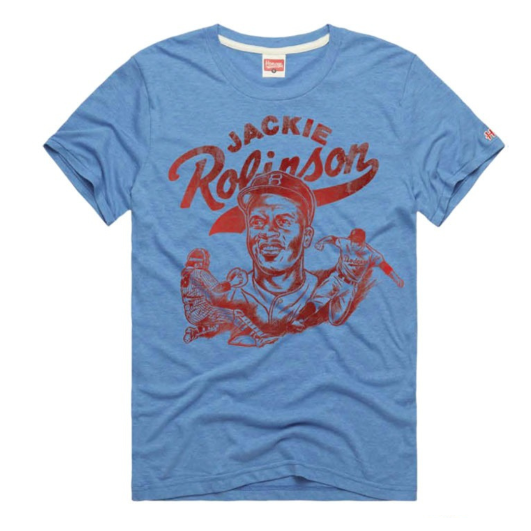 Jackie Robinson Light Blue T-Shirt by Homage Short Sleeve Tees HOMAGE
