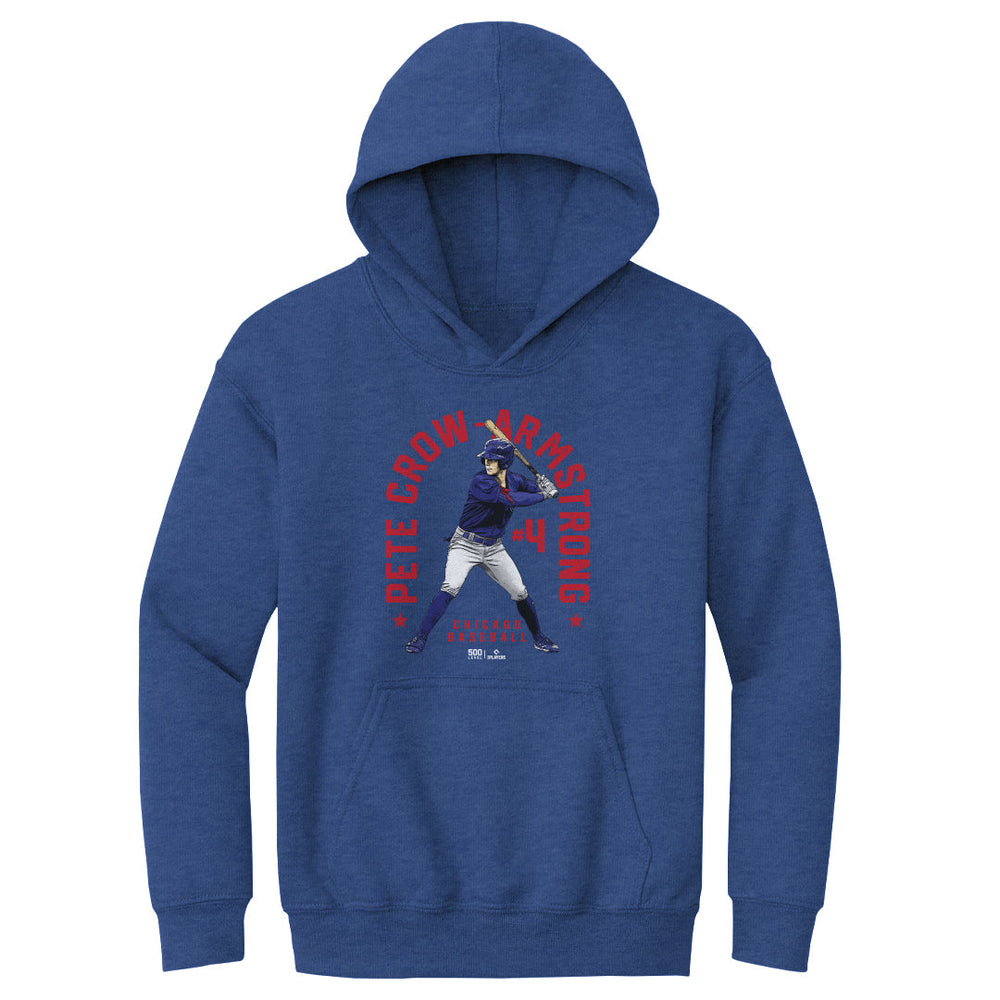 Chicago Cubs Pete Crow-Armstrong Name Arc Unisex Hoodie Gray Kids Youth Hoodie 500 LEVEL