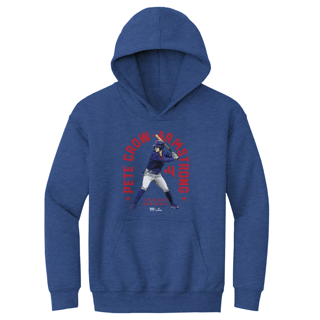 Chicago Cubs Pete Crow-Armstrong Name Arc Unisex Hoodie Gray Kids Youth Hoodie 500 LEVEL