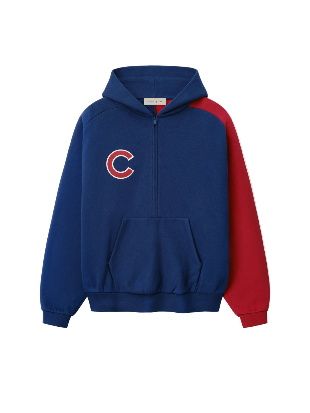 Chicago Cubs x Fear of God Raglan Half-Zip Hoodie in Royal/Red Caps FEAR OF GOD