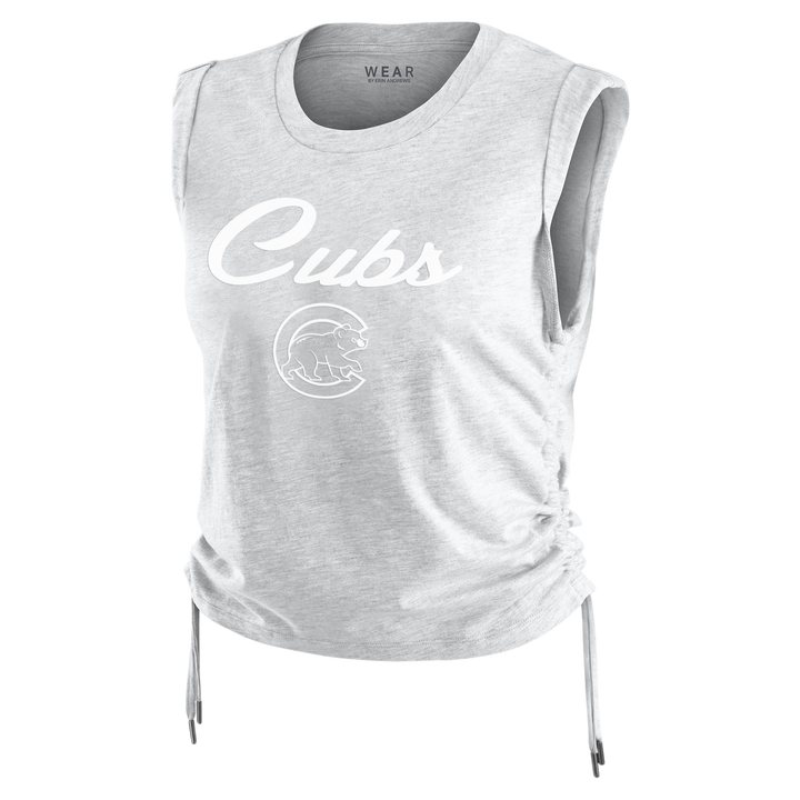 Chicago Cubs Women's Cinched Grey Tank by Wear by Erin Andrews TANK TOPS WEAR ERIN ANDREWS