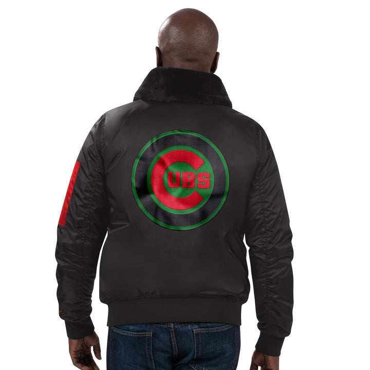 CHICAGO CUBS GIII MEN'S BLACK STARTER JACKET Jackets & Outerwear GIII LEATHER