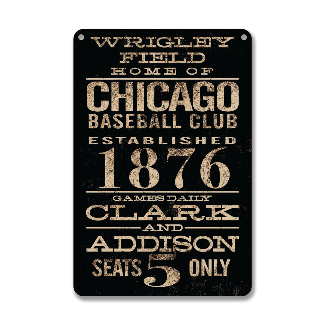 Wrigley Field Rico Home of the Chicago Baseball Club Black Sign Signs Ivy Shop